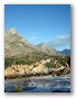 The mountains at the mouth of the Steenbras river, in Gordon's Bay.